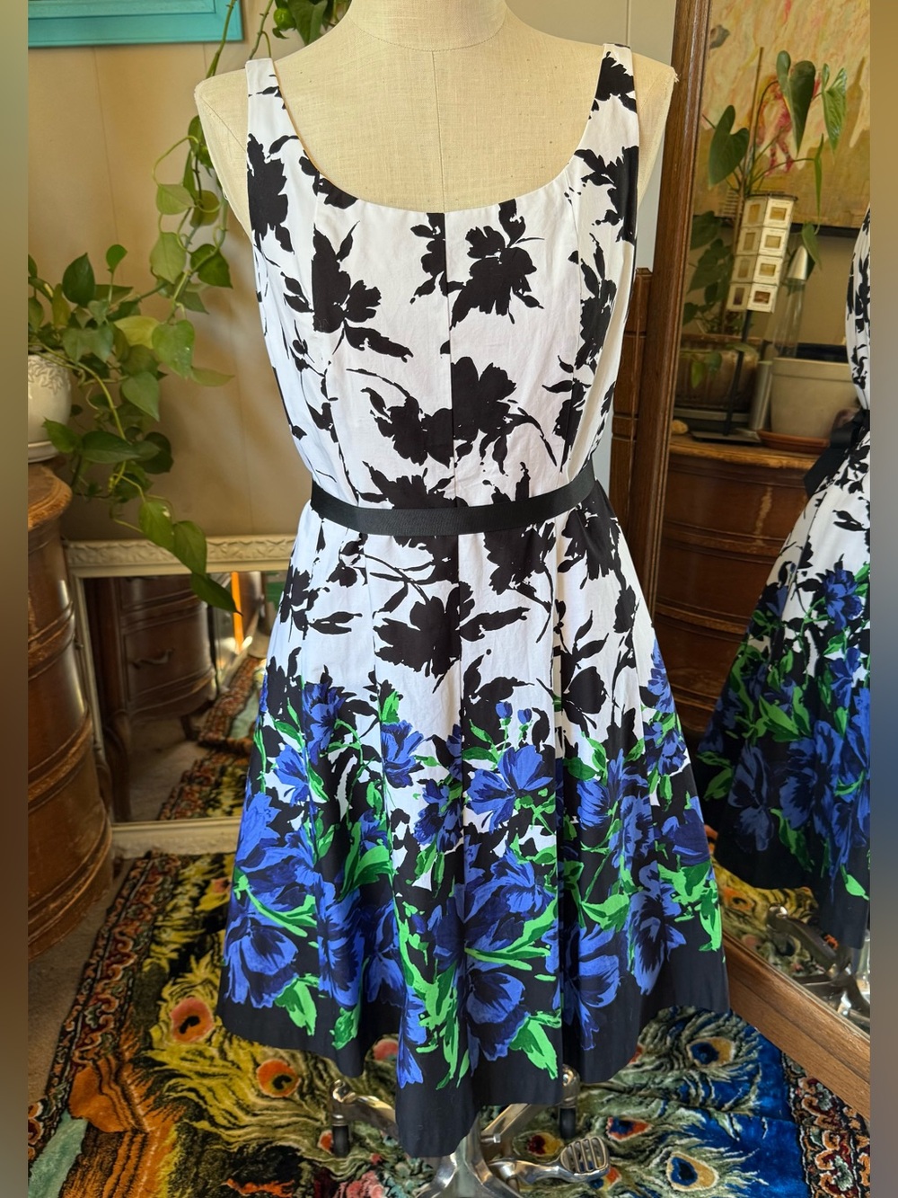 Dressbarn Floral Ombré Fit-and-Flare Dress, size 12